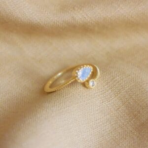 Meliora gold ring with blue zircon stone jewelry minimalist gold ring promise ring. Affordable Jewelry Philippines